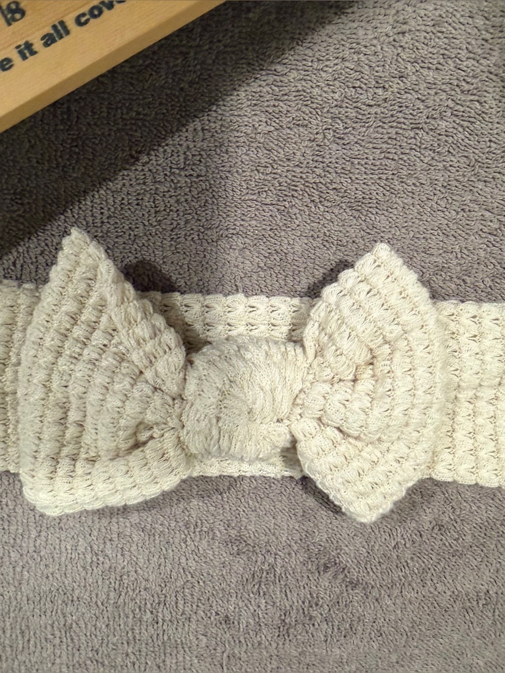 Cream Muslin Baby Headband Oversized Bow Infant Toddler Girls Neutral Boho